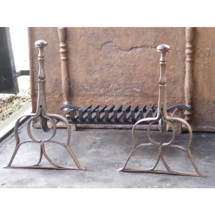 17th c Dutch Andirons made of Wrought iron 