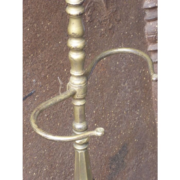 Napoleon III Stand Fire Irons made of Wrought iron, Brass 