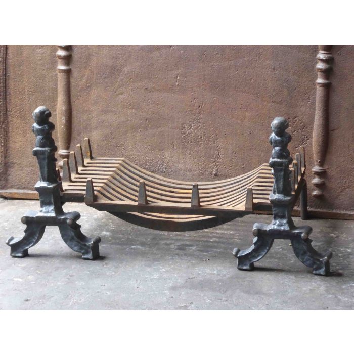 Victorian Fireplace Grate made of Cast iron, Wrought iron 