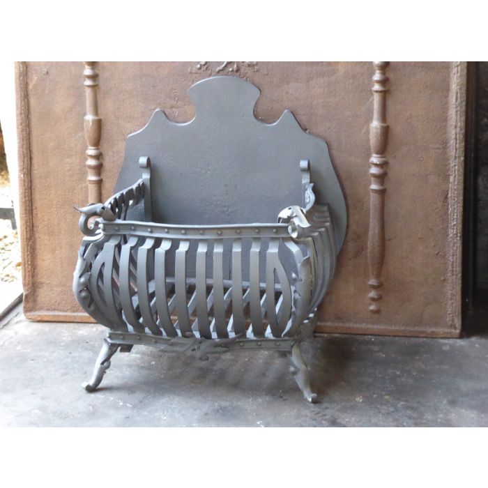 Art Nouveau Fire Grate made of Cast iron, Wrought iron 