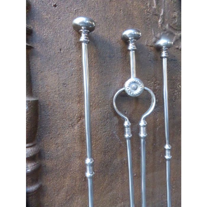 Polished Steel Fire Irons made of Cast iron, Polished steel 