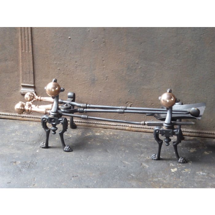 Victorian Companion Set made of Cast iron, Wrought iron, Polished copper 