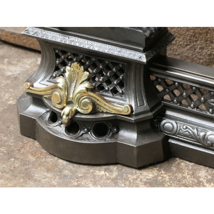 French Fireplace Fender made of Cast iron, Wrought iron, Brass 