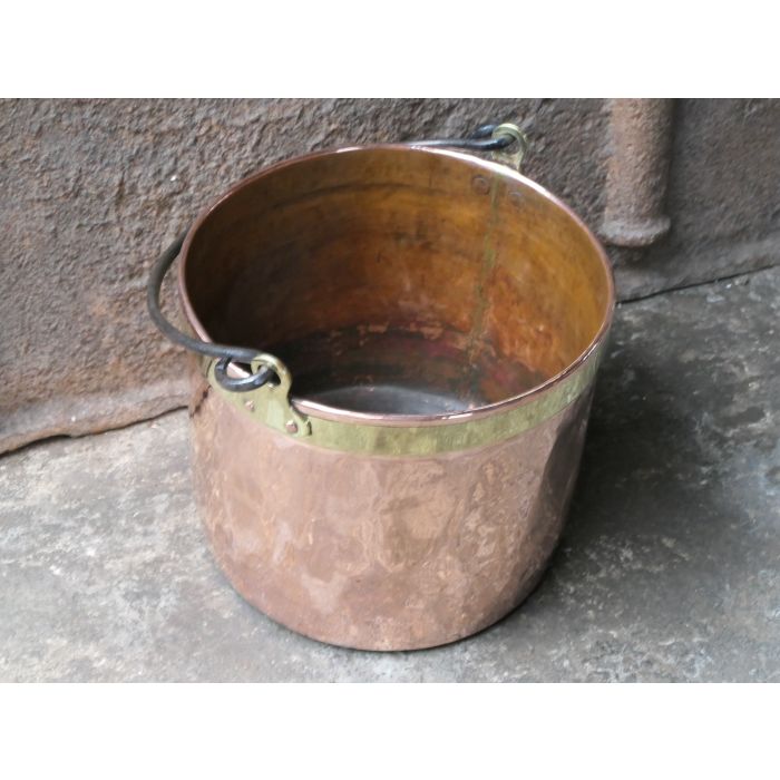 Polished Copper Log Basket made of Wrought iron, Polished brass, Polished copper 