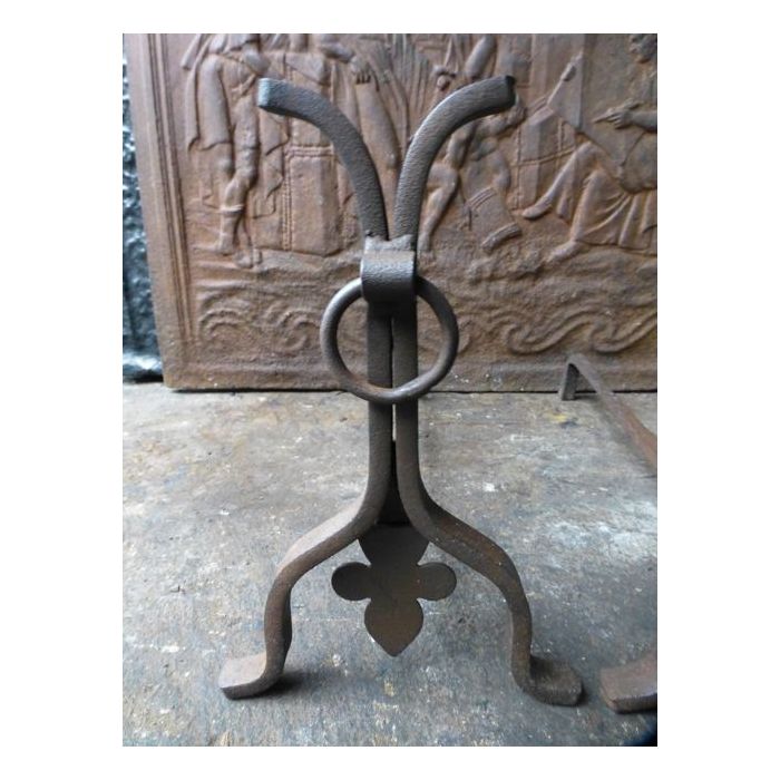 Art Nouveau Andirons made of Wrought iron 