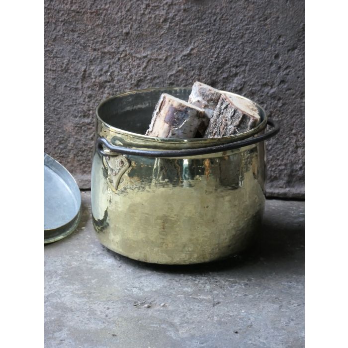 Polished Brass Firewood Basket made of Wrought iron, Copper, Polished brass 