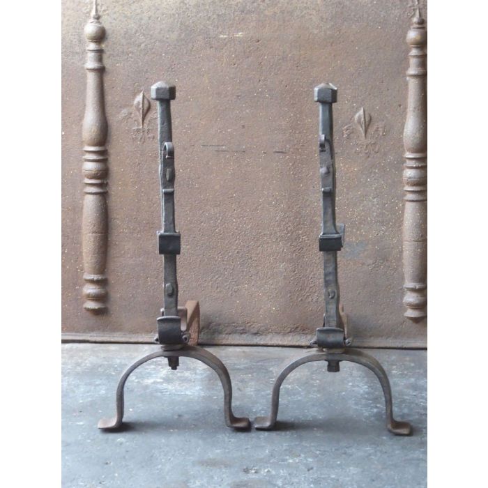 Antique Fireplace Andirons made of Wrought iron 