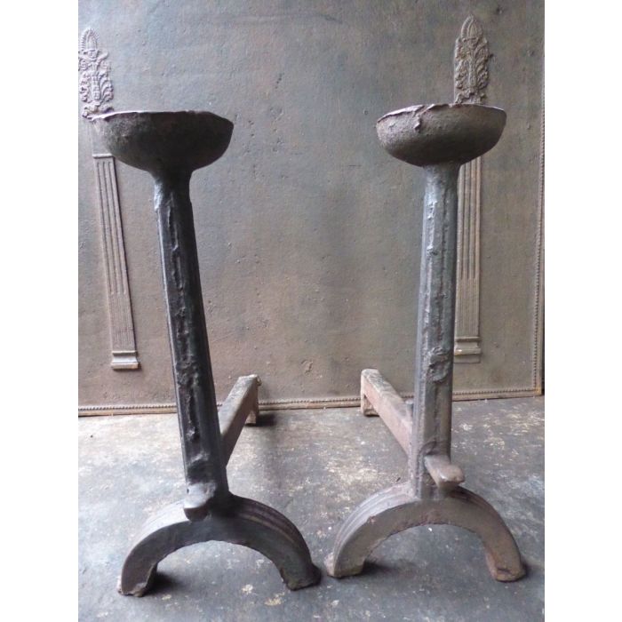 Gothic Andirons Fireplace made of Cast iron 