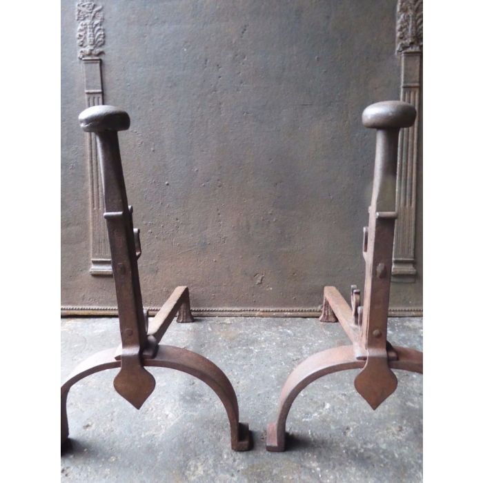 Antique Fireplace Andirons made of Wrought iron 
