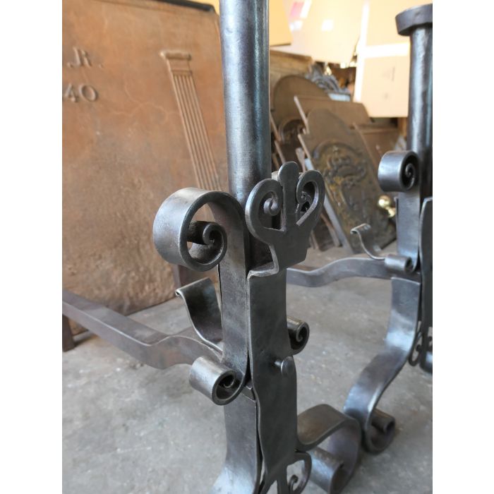Large Andirons | Landiers made of Wrought iron 