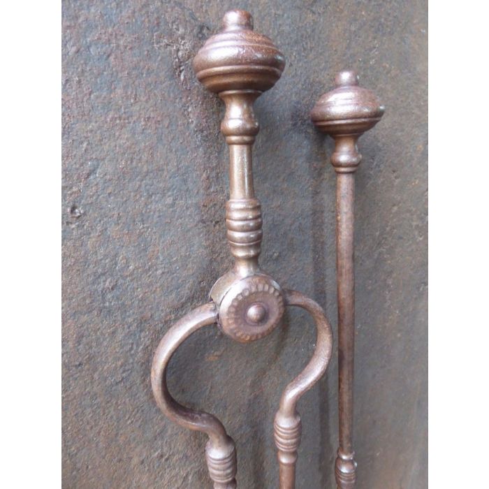 Georgian Fire Tools made of Wrought iron, Polished copper, Bronze 
