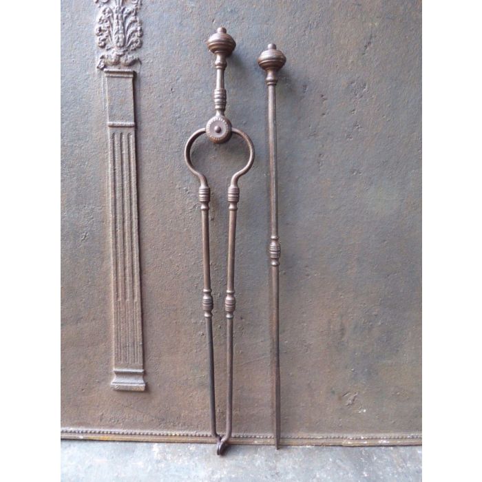 Georgian Fire Tools made of Wrought iron, Polished copper, Bronze 