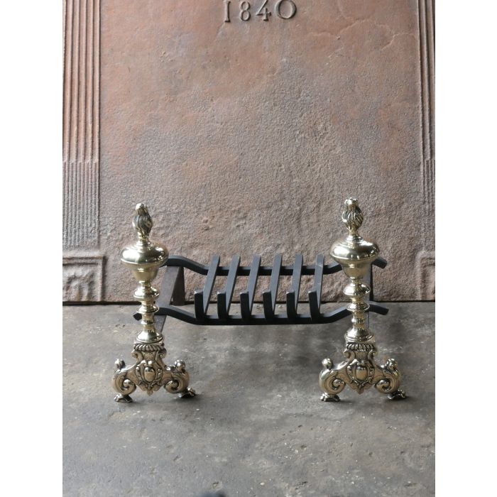 Louis XIV Andirons made of Wrought iron, Bronze 