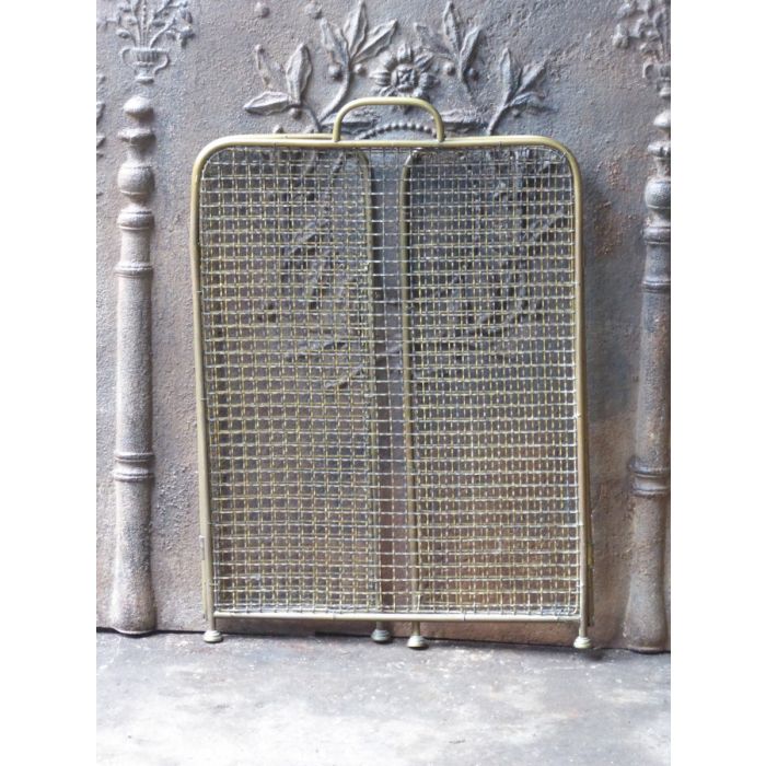 Victorian Fire Screen made of Brass, Iron mesh 