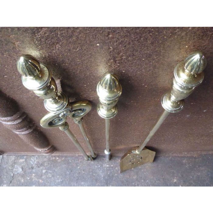 Brass Fireplace Tools made of Brass, Polished steel 