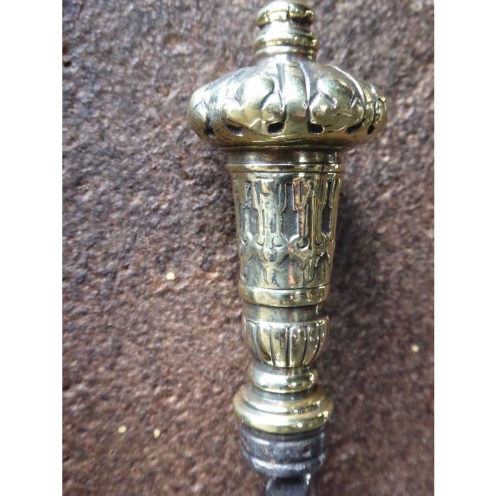 Art Nouveau Fire Tools made of Polished steel, Polished brass 