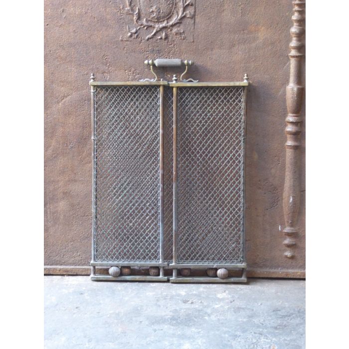 Victorian Fire Screen made of Wrought iron, Brass 