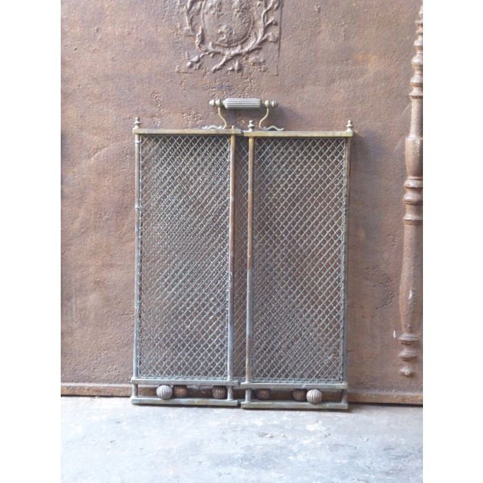Victorian Fire Screen made of Wrought iron, Brass 