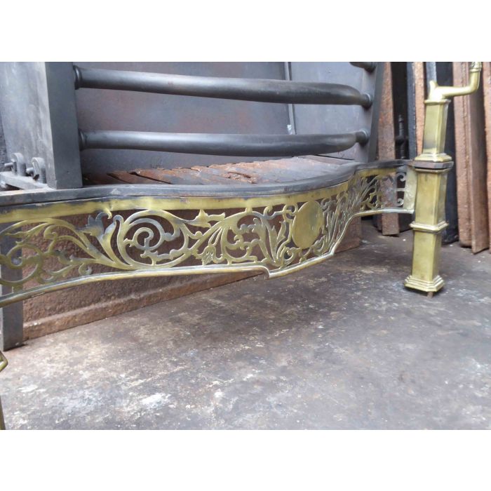 Large Art Nouveau Fire Grate made of Cast iron, Wrought iron, Brass 