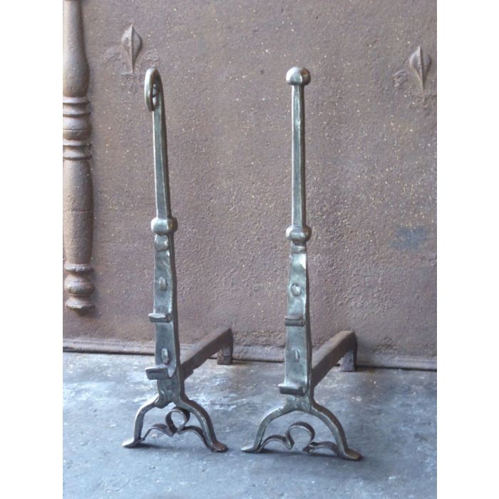 Gothic Andirons Fireplace made of Wrought iron 