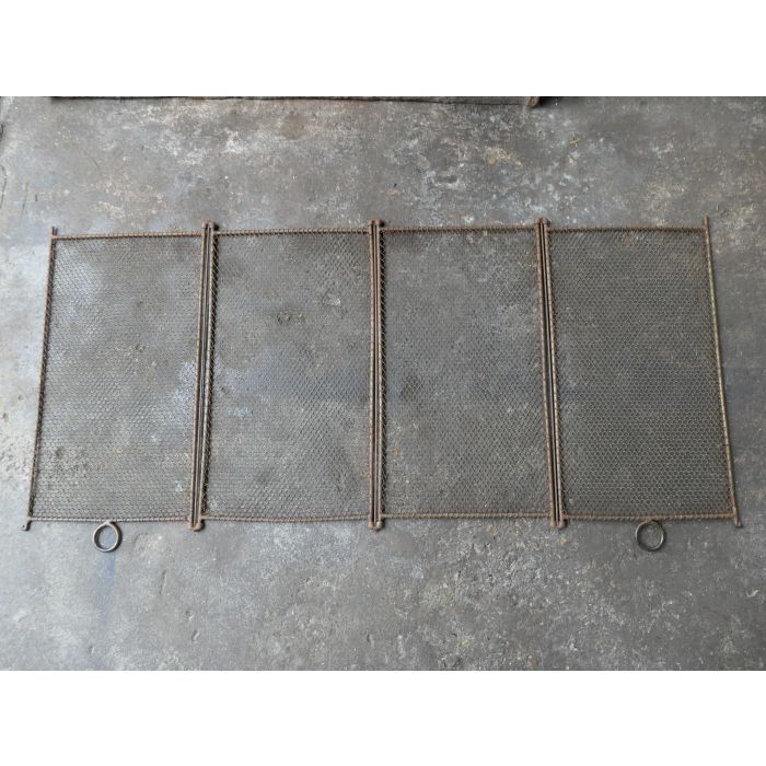 Rustic Antique Fireplace Screen made of Iron mesh, Iron 