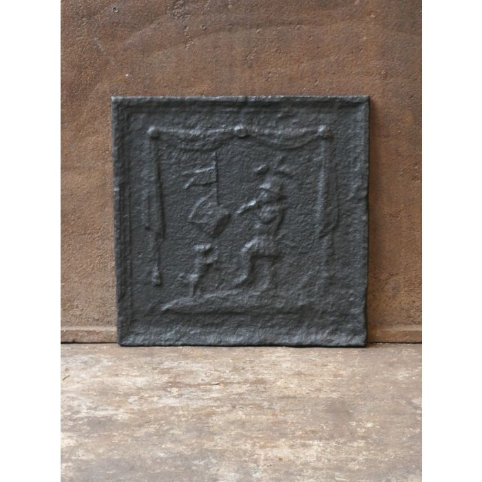 Piper Dancing with Dog Fireback made of Cast iron 