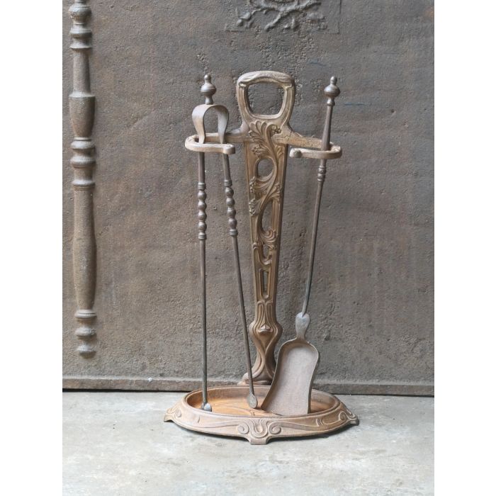 Art Nouveau Fire Tools made of Cast iron, Wrought iron 