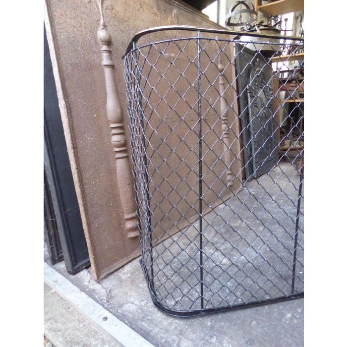 Large Victorian Fire Guard made of Wrought iron, Polished brass 