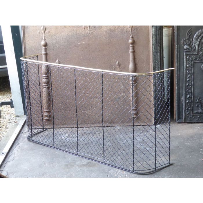Large Victorian Fire Guard made of Wrought iron, Polished brass 