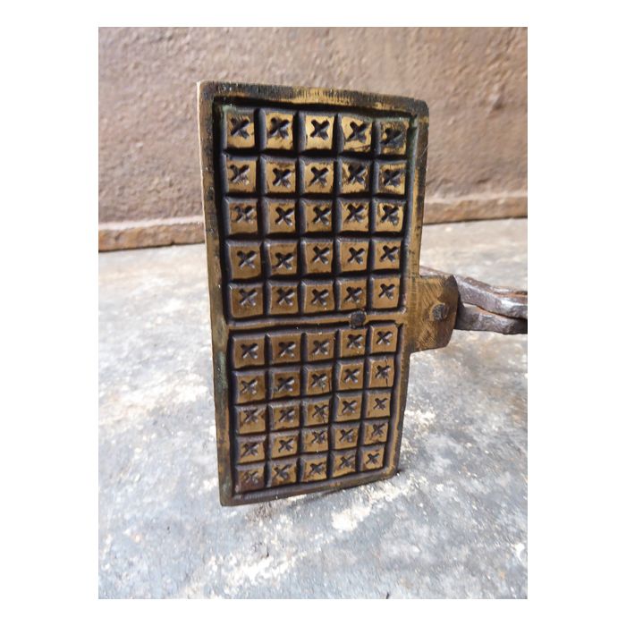 Antique Waffle Iron made of Wrought iron, Brass 
