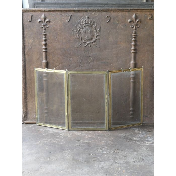 Polished Brass Fire Screen made of Polished brass, Iron mesh 
