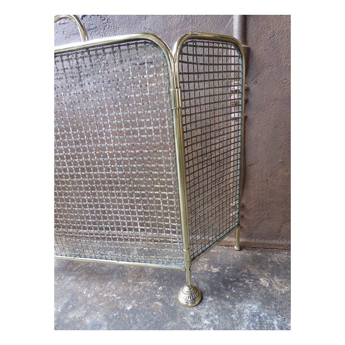 Polished Brass Fire Screen made of Polished brass, Iron mesh 