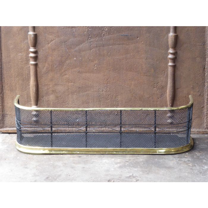 Victorian Fire Guard made of Polished brass, Iron mesh, Iron 