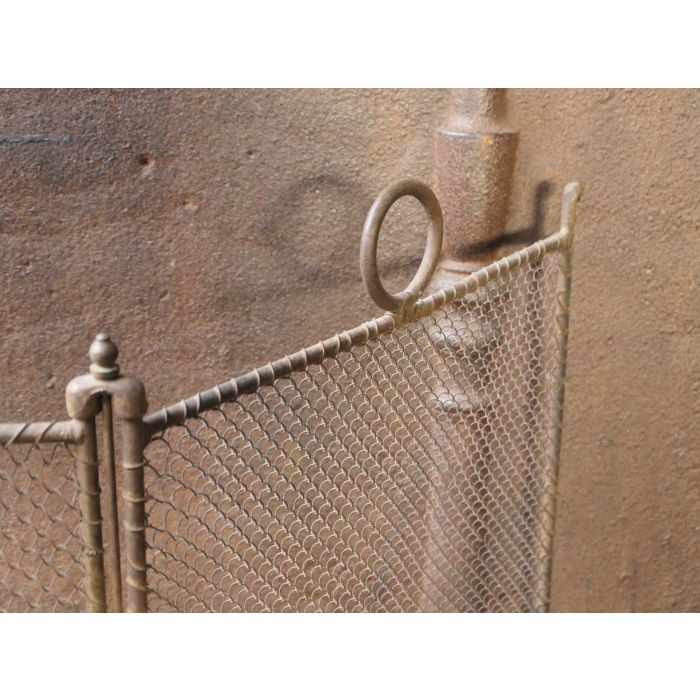 Antique French Fire Screen made of Iron mesh, Iron 