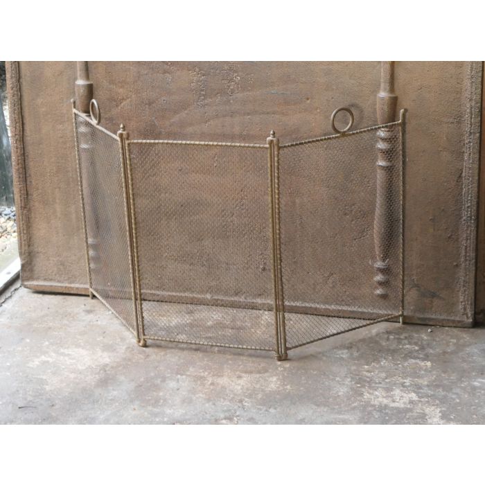 Antique French Fire Screen made of Iron mesh, Iron 