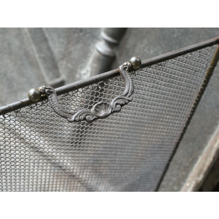 French Screen for Fireplace made of Brass, Iron mesh, Iron 