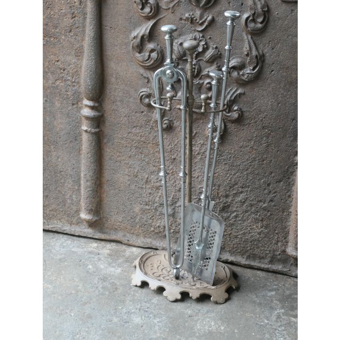 Georgian Fire Irons made of Cast iron, Wrought iron, Polished steel 