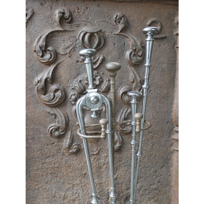 Georgian Fire Irons made of Cast iron, Wrought iron, Polished steel 