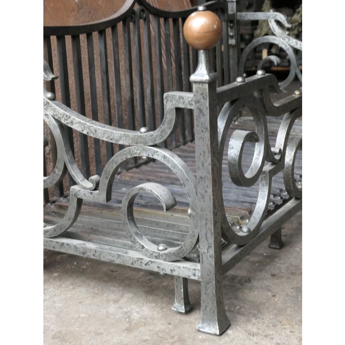 Large Fire Grate made of Wrought iron, Copper 