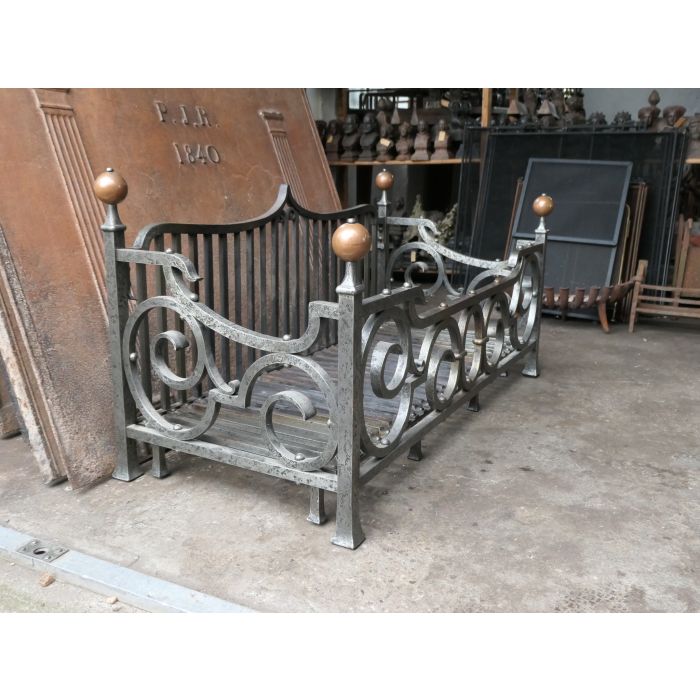 Large Fire Grate made of Wrought iron, Copper 