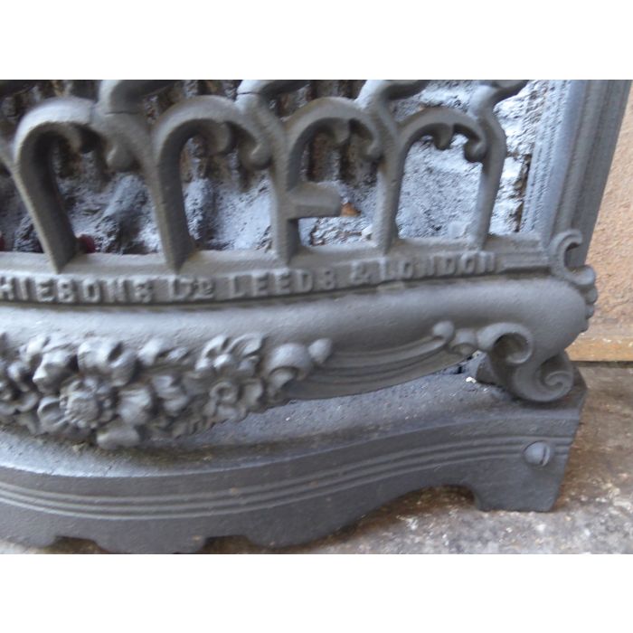 Victorian Fireplace Grate made of Cast iron, Wrought iron, Stone 