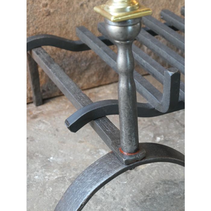 Victorian Fireplace Grate made of Wrought iron, Polished brass 