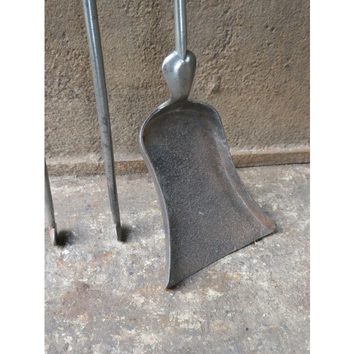 Large French Fireplace Tools made of Polished steel, Polished brass 
