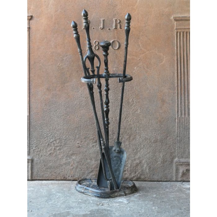 Large Georgian Fire Irons made of Cast iron, Wrought iron 
