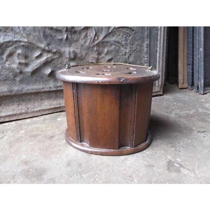 Antique Foot Stove made of Brass, Wood 