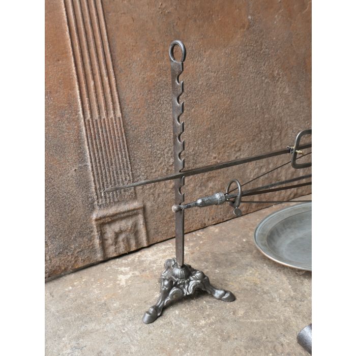 Antique Clockwork Roasting Jack made of Cast iron, Wrought iron, Brass, Copper, Polished copper 