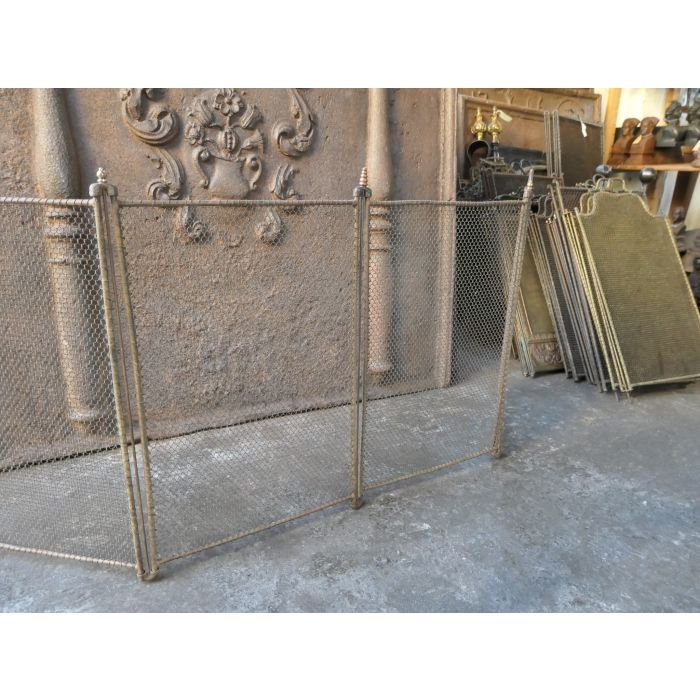 Decorative Antique Fireplace Screen made of Brass, Copper, Iron mesh, Iron 