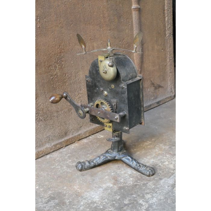Antique Roasting Jack made of Cast iron, Wrought iron, Brass 