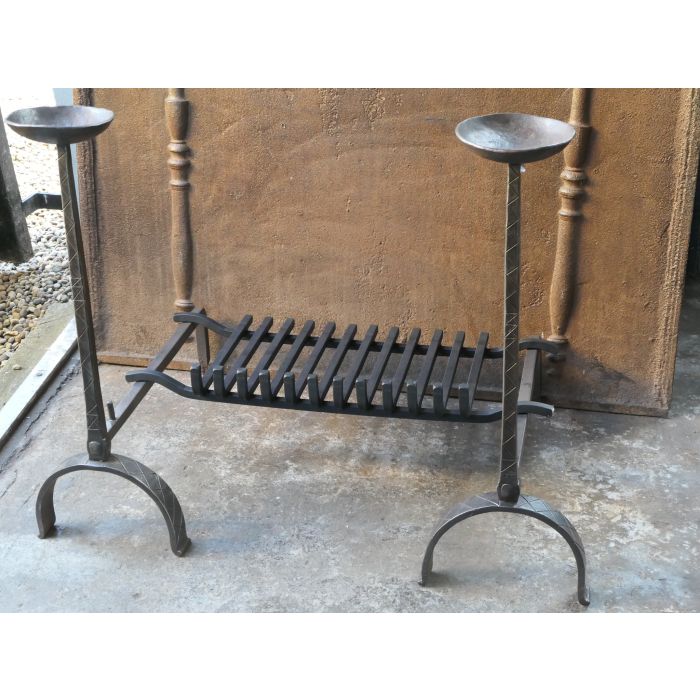 Antique Fireplace Log Grate made of Polished steel 