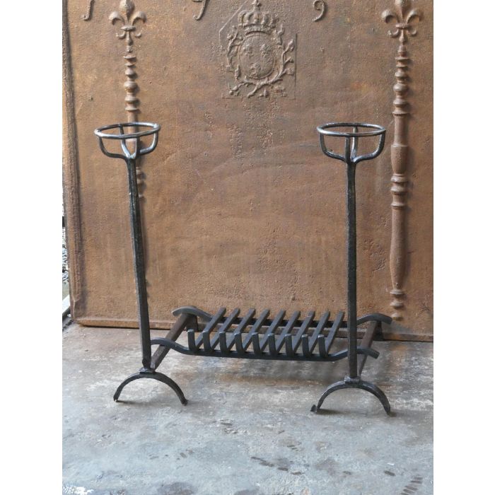 Antique Fireplace Log Grate made of Wrought iron 